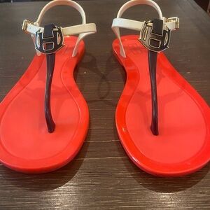 HUNTER T-bar Strap Orange Sandal